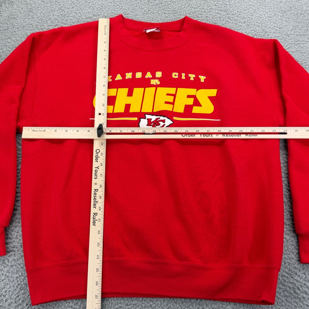 Vtg NFL Kansas City Chiefs Mens Large Red Graphic Crew Neck Sweatshirt - Picture 5 of 9